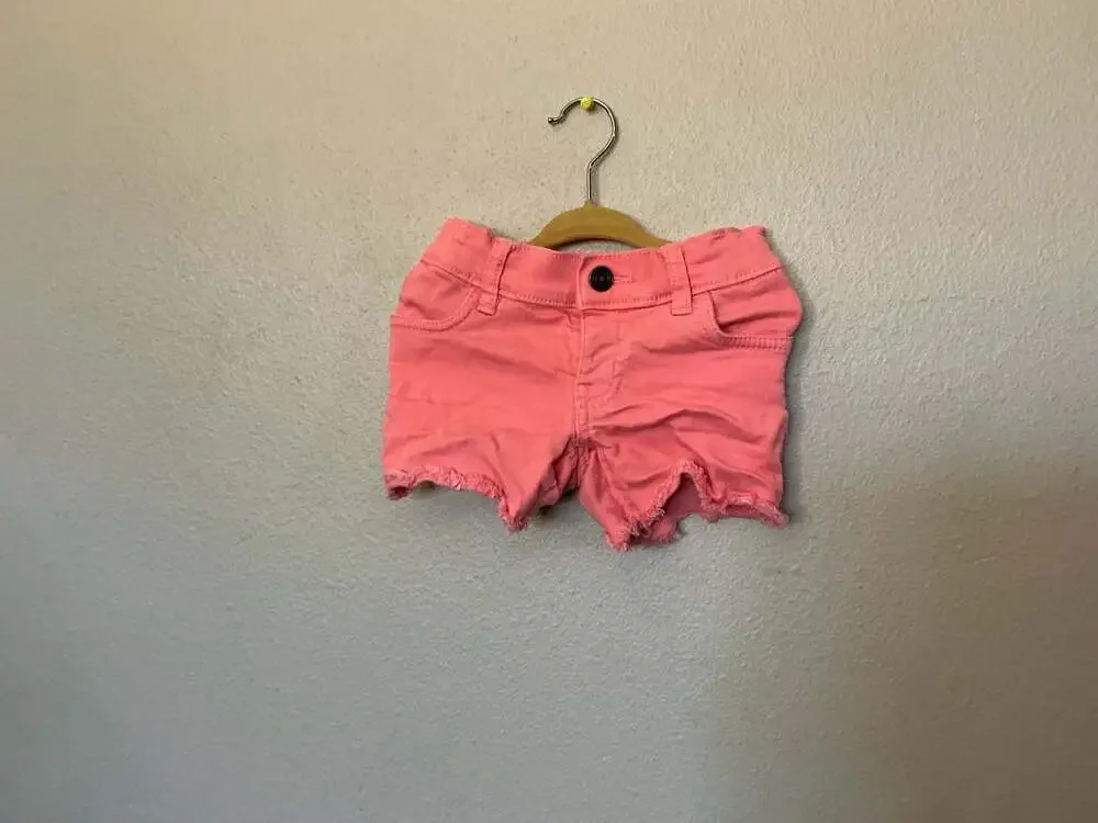Carter's Kid Girls Pink Frayed Hem Denim Jean Shorts Size 4